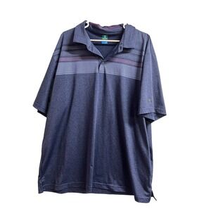 Pro Tour Golf Shirt Short Sleeve Polo navy Stripe Men's plus sz 2X‎